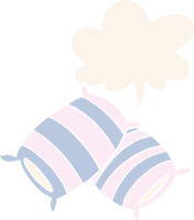 cartoon pillows with speech bubble in retro style png