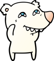 cartone animato polare orso mostrando denti png