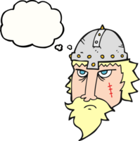 mão desenhado pensamento bolha desenho animado viking Guerreiro png