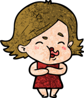 cartoon girl pulling face png