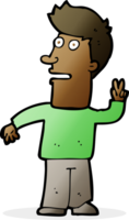 cartoon man making peace sign png