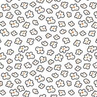 Pop corn pattern for packaging snacks. Popcorn fluffy flakes pattern. Popcorn Background pattern. doodle popcorn. popcorn seamless pattern background. vector