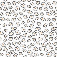 Pop corn pattern for packaging snacks. Popcorn fluffy flakes pattern. Popcorn Background pattern. doodle popcorn. popcorn seamless pattern background. vector