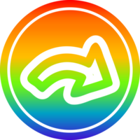 direction arrow circular icon with rainbow gradient finish png