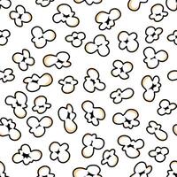 Pop corn pattern for packaging snacks. Popcorn fluffy flakes pattern. Popcorn Background pattern. doodle popcorn. popcorn seamless pattern background. vector