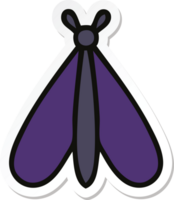 sticker of a cute cartoon moth bug png