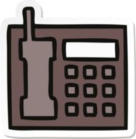 sticker of a cute cartoon office telephone png