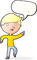 cartoon happy pointing with speech bubble png