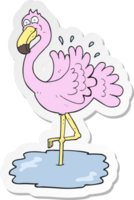 sticker of a cartoon flamingo png