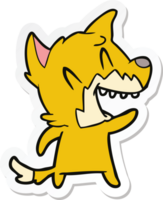 sticker van een cartoon van een lachende vos png