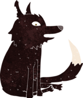 cartoon wolf sitting png