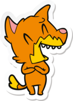 Aufkleber eines lachenden Fuchs-Cartoons png