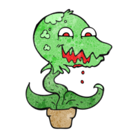 main tiré texture dessin animé monstre plante png