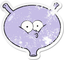 distressed sticker of a cartoon bladder png