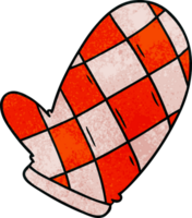 hand drawn textured cartoon doodle of an oven glove png