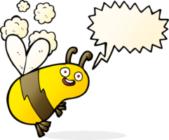 abeja divertida de la historieta con la burbuja del discurso png