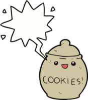 cute cartoon cookie jar with speech bubble png