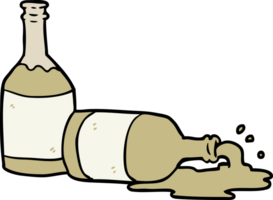 cartoon beer bottles with spilled beer png