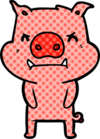 angry cartoon pig png