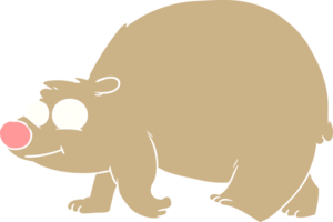 urso ambulante dos desenhos animados de estilo de cor plana png