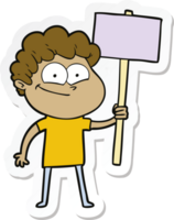 sticker van een cartoon gelukkige man png