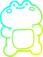 cold gradient line drawing of a funny cartoon frog png