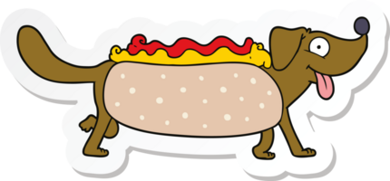 autocollant d'un hot-dog de dessin animé png