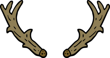 hand drawn doodle style cartoon antlers png