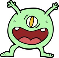 hand drawn doodle style cartoon monster png