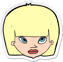 sticker of a cartoon annoyed woman png