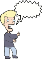 cartoon terrified man with speech bubble png