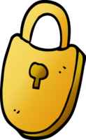 cartoon doodle treasure lock png