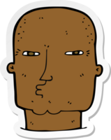 sticker of a cartoon bald tough guy png