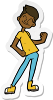 sticker of a cartoon celebrating man png