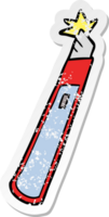 distressed sticker of a cartoon craft knife png