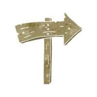 hand retro cartoon wooden direction arrow png