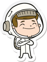 adesivo de um astronauta de desenho animado feliz png