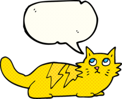 hand drawn comic book speech bubble cartoon cat png