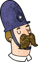 policier de dessin animé avec moustache png