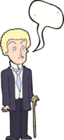 cartoon unhappy gentleman with speech bubble png