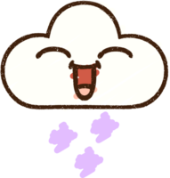 dibujo de tiza de nube feliz png