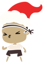 hand drawn christmas cartoon of kawaii boy png