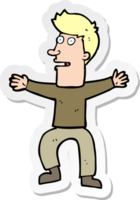 sticker of a cartoon startled man png