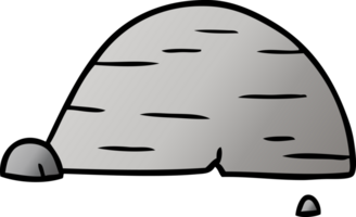 hand drawn gradient cartoon doodle of grey stone boulder png