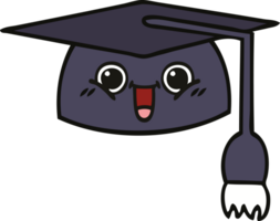 cute cartoon of a graduation hat png