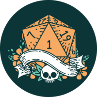 icon of natural one d20 dice roll png
