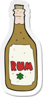 adesivo di una bottiglia di rum dei cartoni animati png