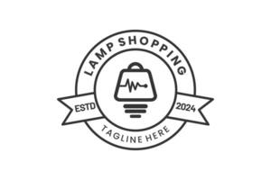 lámpara tienda medicina moderno plano único logo modelo y minimalista tienda bulbo logo modelo diseño vector