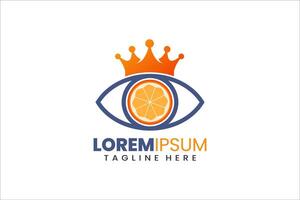 Modern Flat Unique king orange eyes logo template and Minimalist fruit king logo template design vector