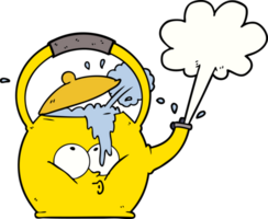 cartoon boiling kettle png